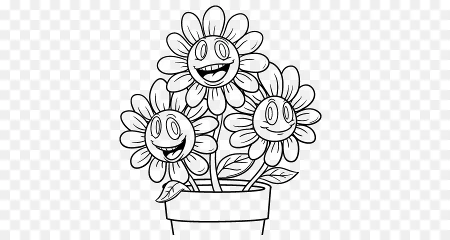 Flores Sonrientes，Dibujos Animados PNG