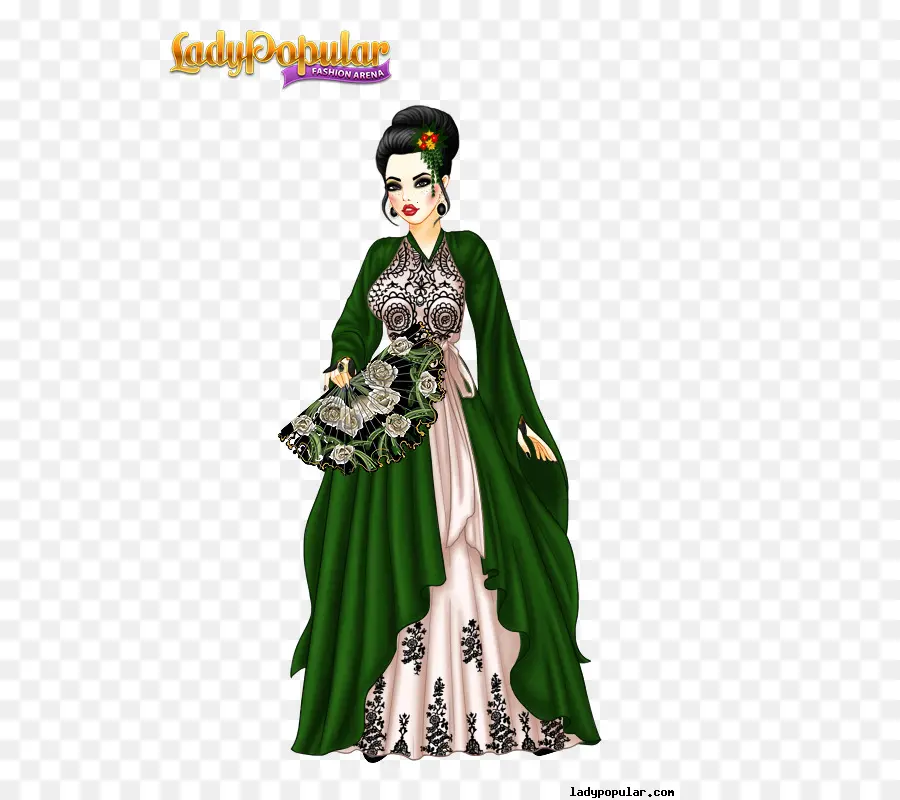 Dama Con Vestido Verde，Moda PNG