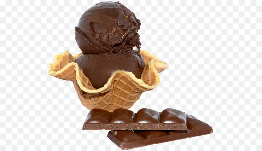 Helado De Chocolate，Cono De Gofre PNG