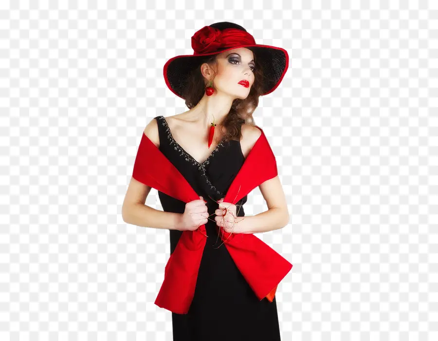 Mujer Con Un Sombrero，Cuadro PNG