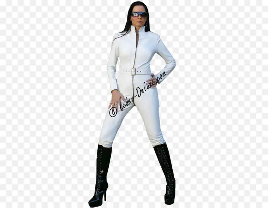 Mujer En Mono Blanco，Moda PNG