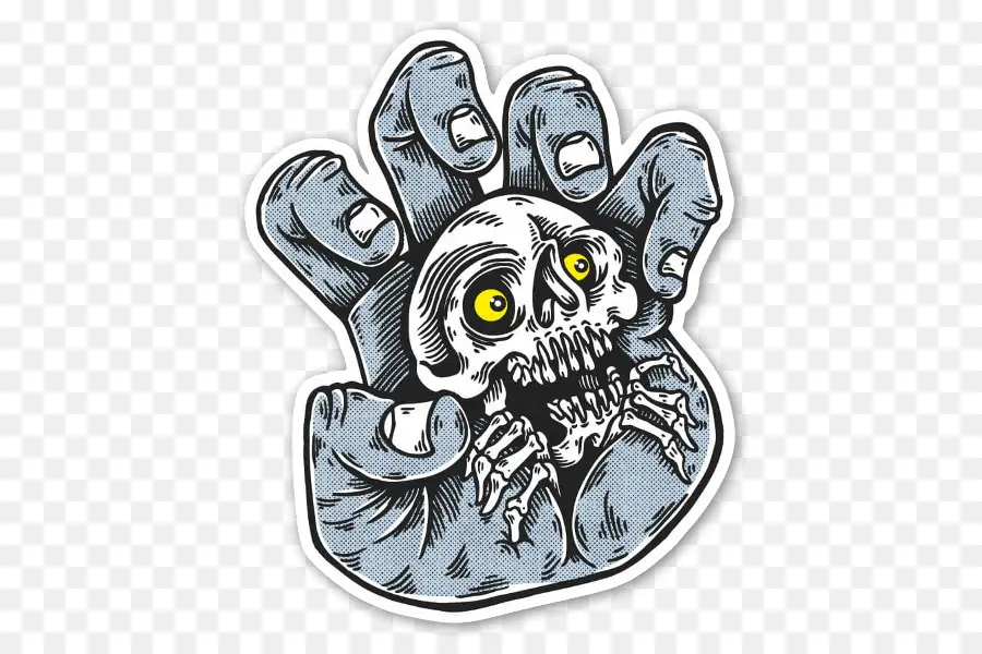 Calavera En Mano，Esqueleto PNG