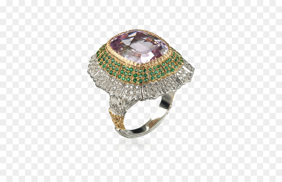 Anillo De Piedras Preciosas Moradas，Joya PNG