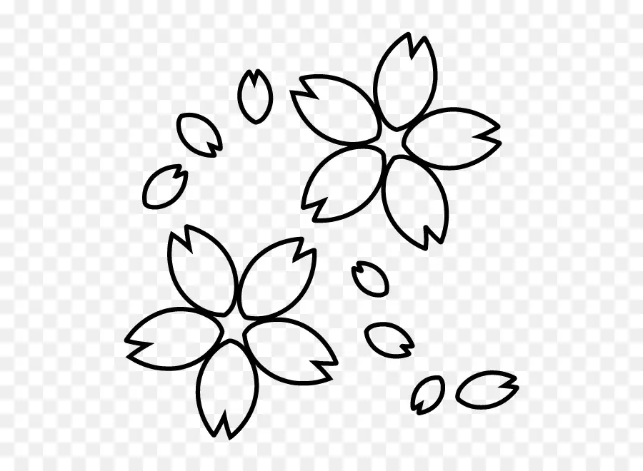 En Blanco Y Negro，De Los Cerezos En Flor PNG