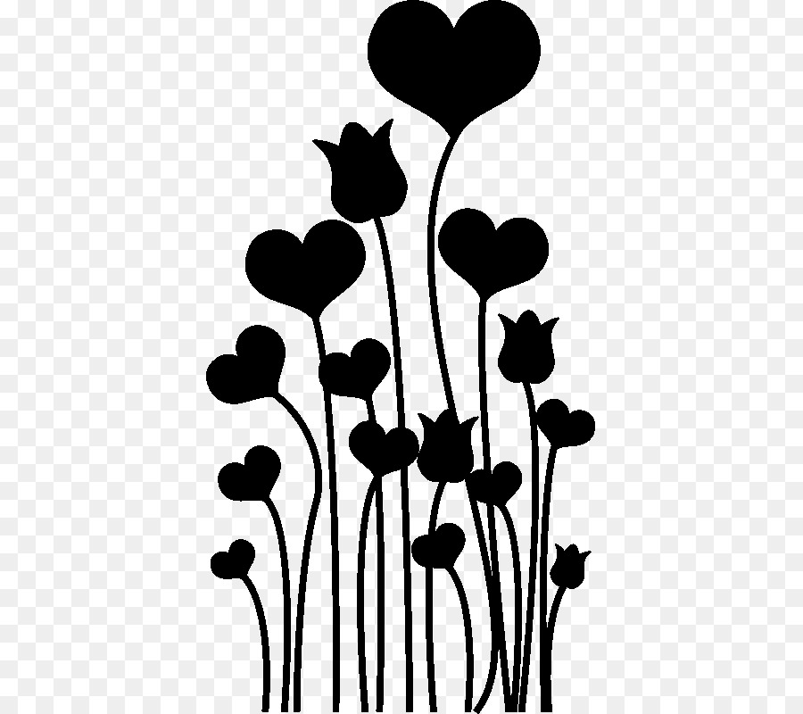 Flores De Corazon，Silueta PNG