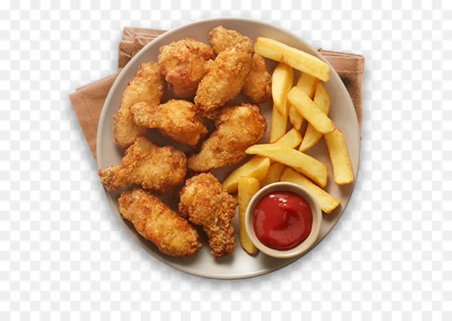 Papas Fritas，Pollo Frito Crujiente PNG