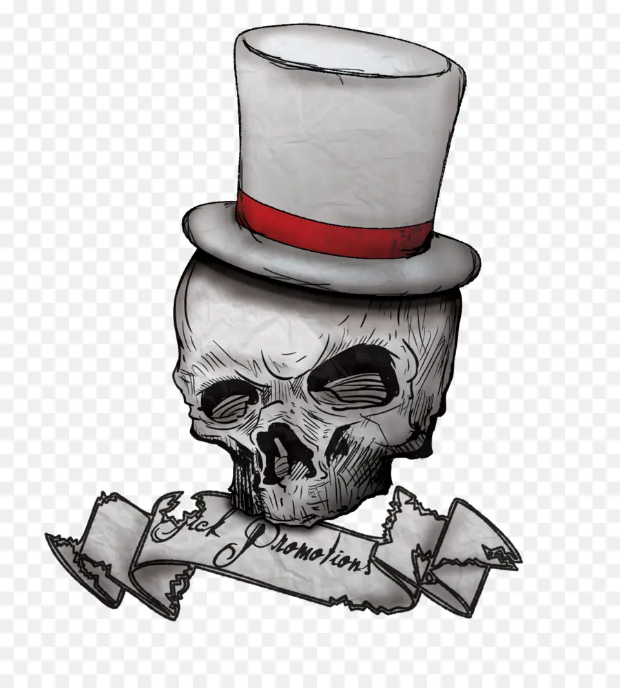 Calavera Con Sombrero De Copa，Sombrero PNG