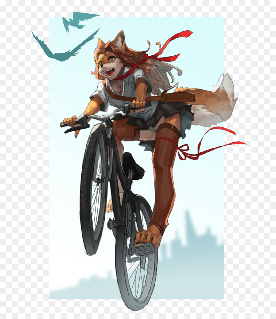 Personaje De Zorro En Bicicleta，Bicicleta PNG