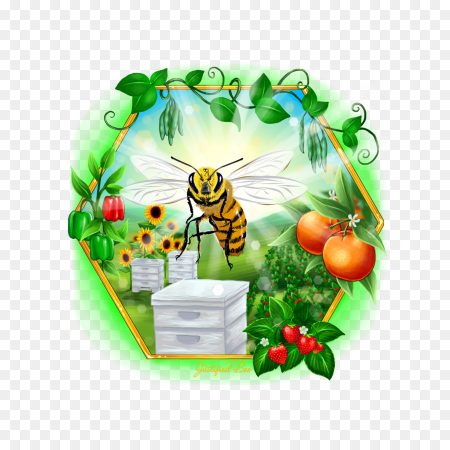 Abeja Y Flores，Panal PNG