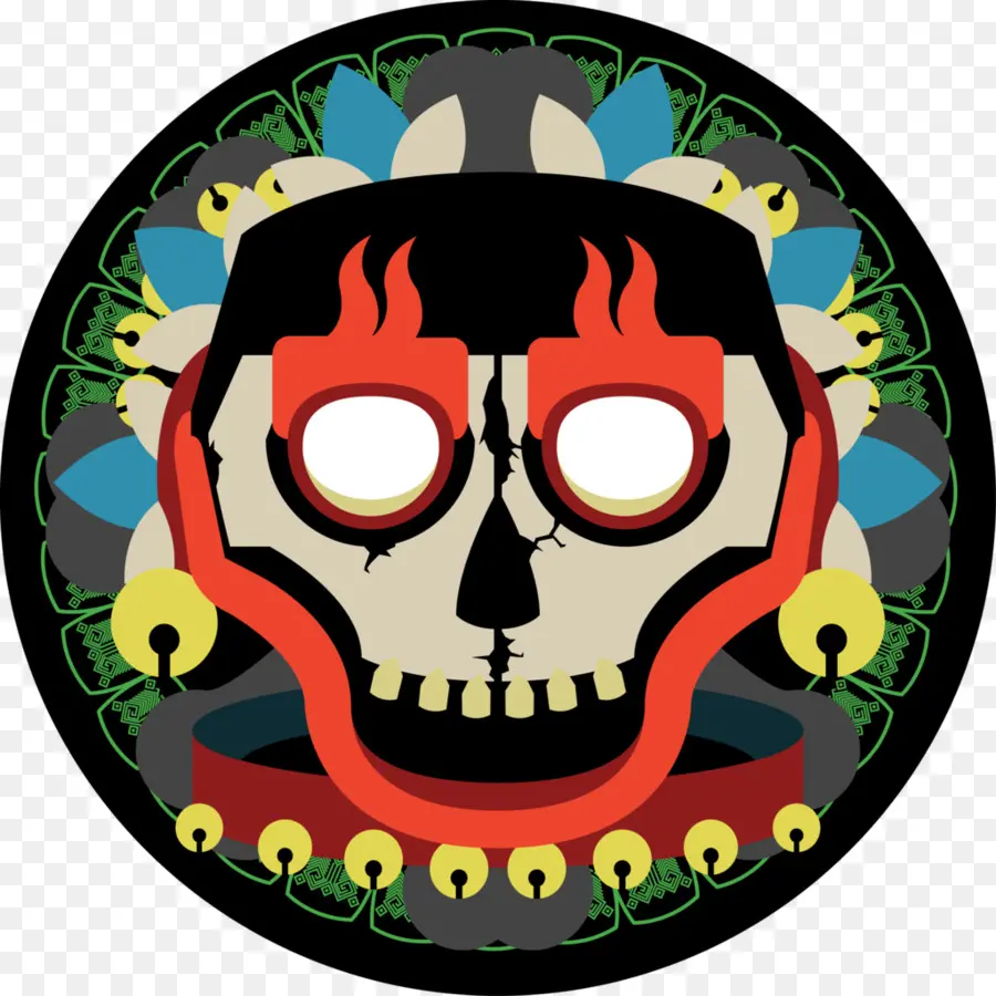 Calavera Colorida，Diseño PNG