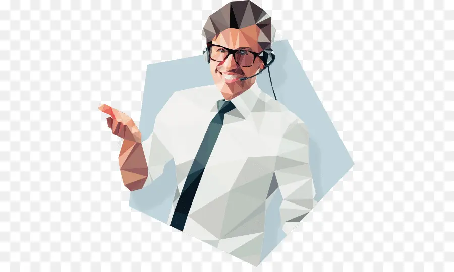 Hombre Poligonal，Auriculares PNG