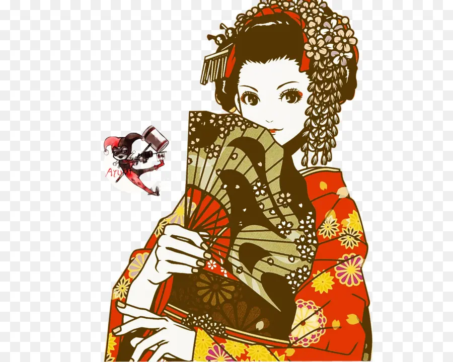 Geisha，Admirador PNG