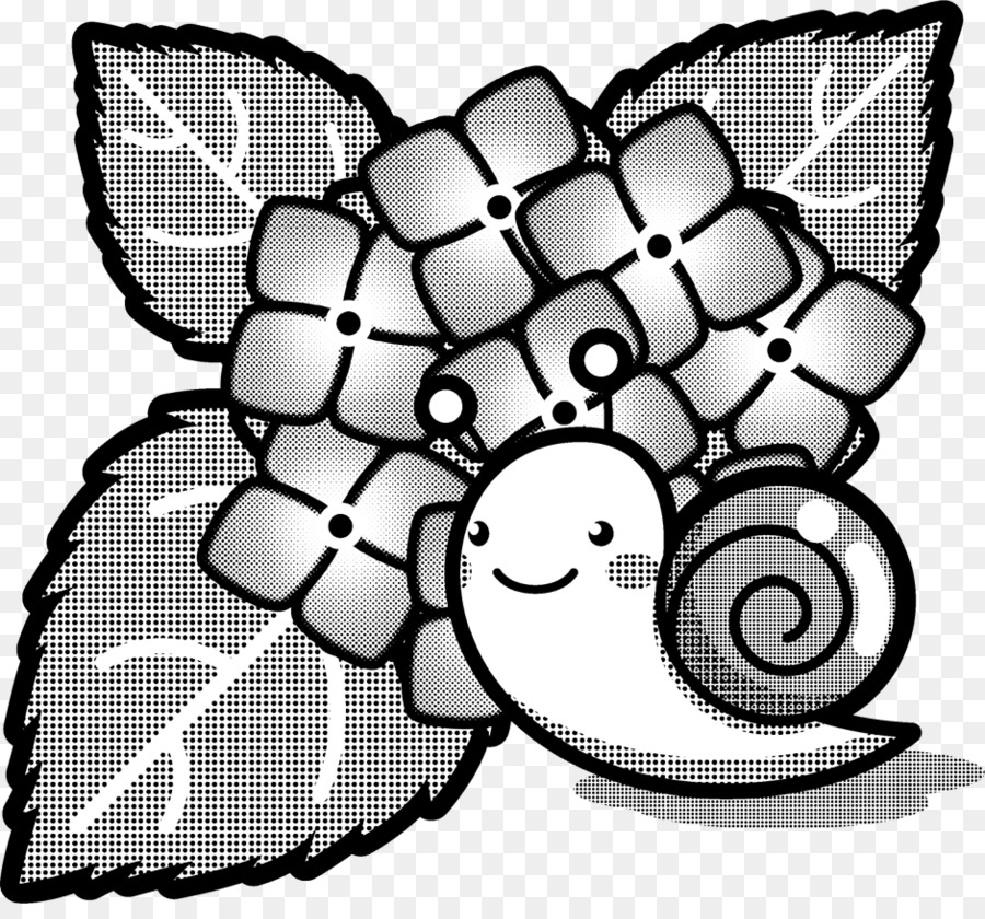 French Hydrangea，En Blanco Y Negro PNG