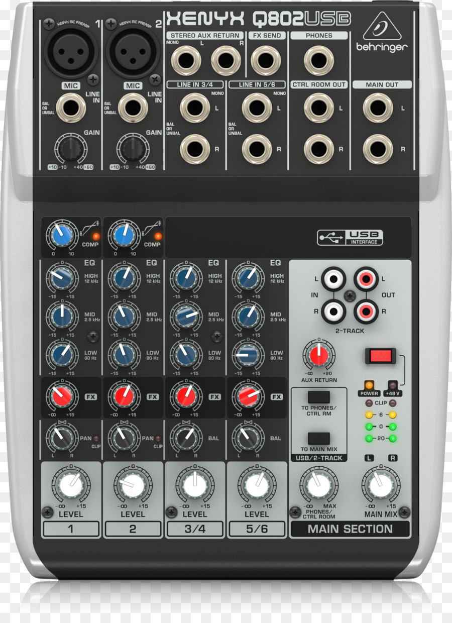 Micrófono，Behringer Xenyx Q502usb PNG