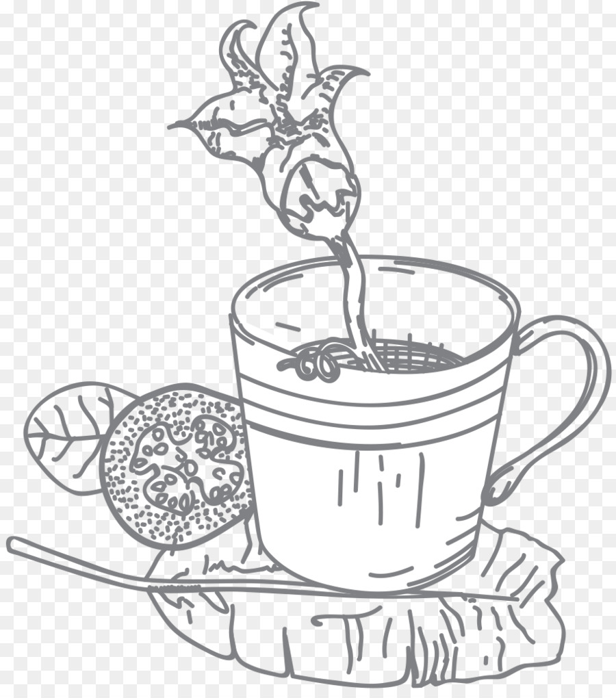 Taza De Café，Flor PNG