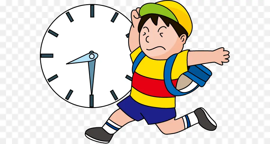 Niño Corriendo Con Reloj，Chico PNG