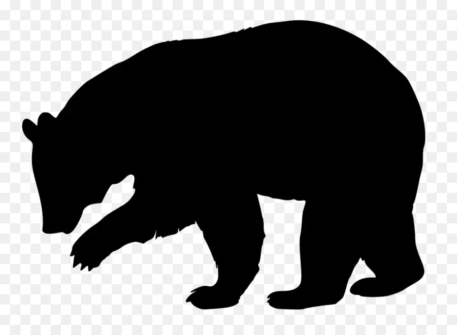 Silueta De Oso Negro，Negro PNG