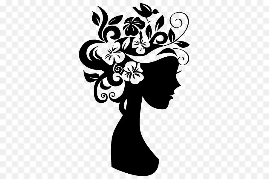 Diseño De Cabello Floral，Mujer PNG