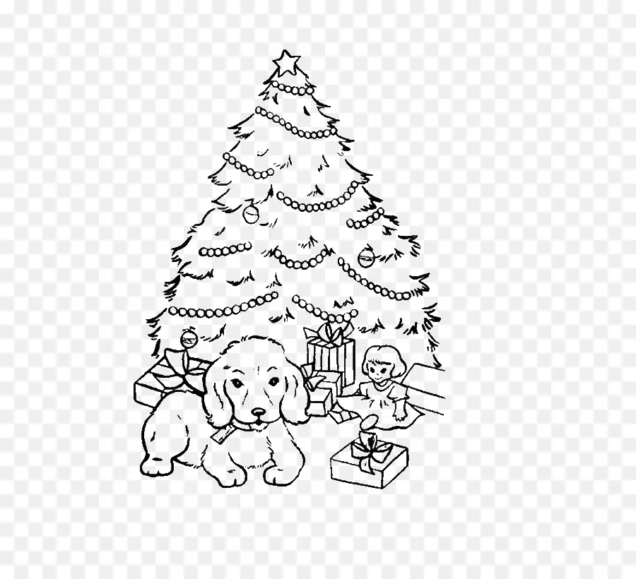 árbol De Navidad，Perro PNG