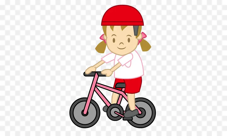 Chica En Bicicleta，Rojo PNG