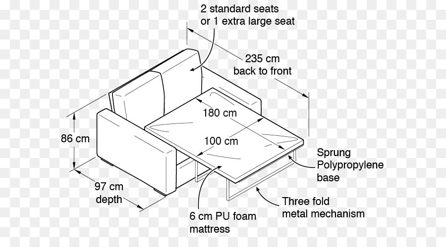 Sofá Cama，Dimensiones PNG