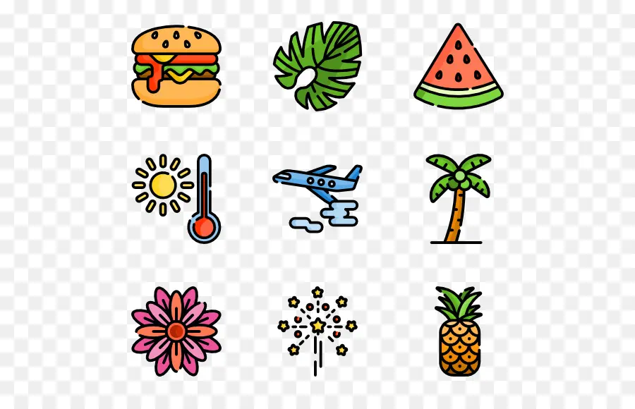 Iconos De Verano，Hamburguesa PNG