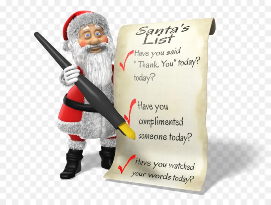 Papá Noel Con Lista，Navidad PNG