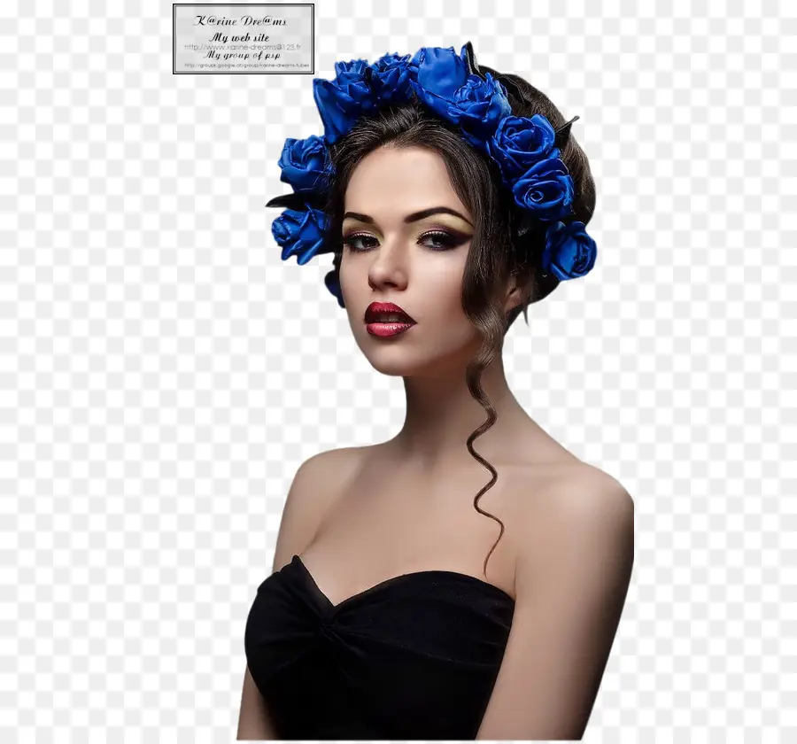 Mujer Con Rosas Azules，Mujer PNG