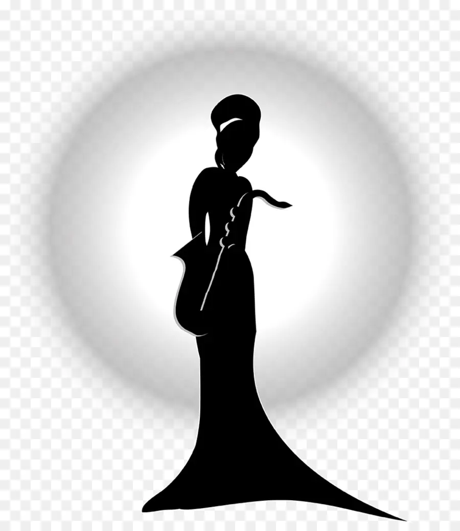 Silueta De Mujer Elegante，Moda PNG