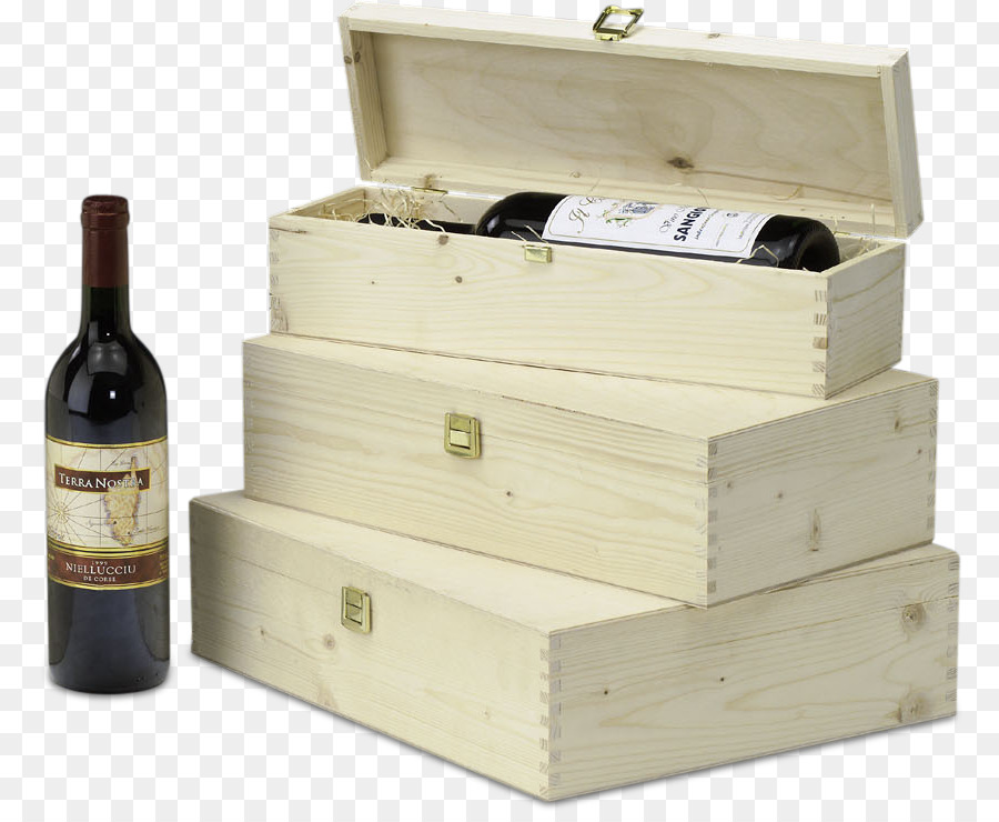 Botella De Vino Y Cajas De Madera，Vino PNG