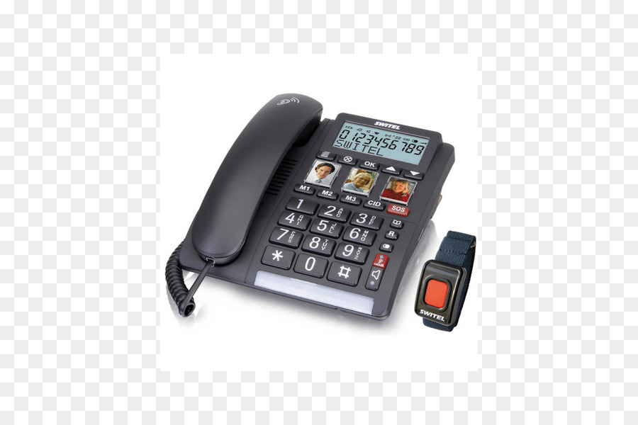 Teléfono，Botón Grande Con Cable Switel Tf 560 Manos Libre PNG