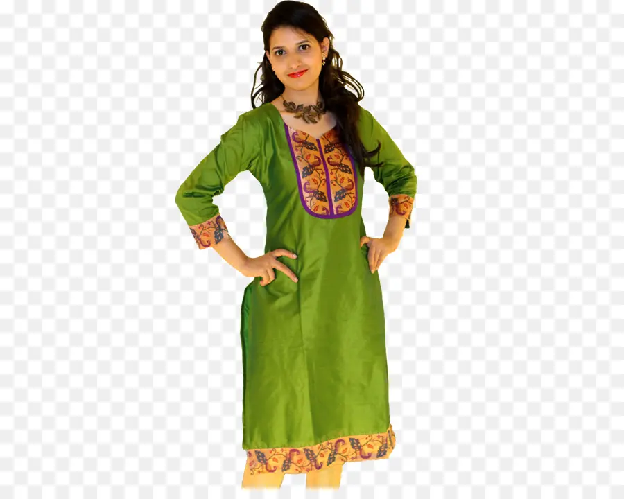 Mujer En Vestido Verde，Femenino PNG