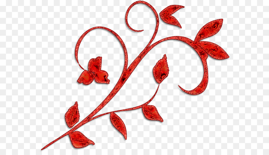 Diseño Floral Rojo，Hojas PNG