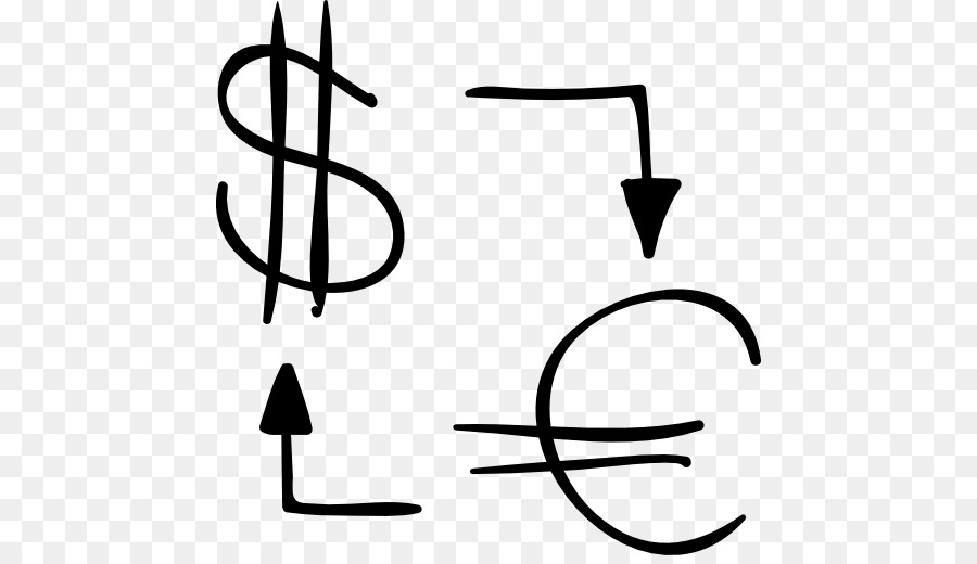 Signos De Dólar Y Euro Con Flechas，Dinero PNG