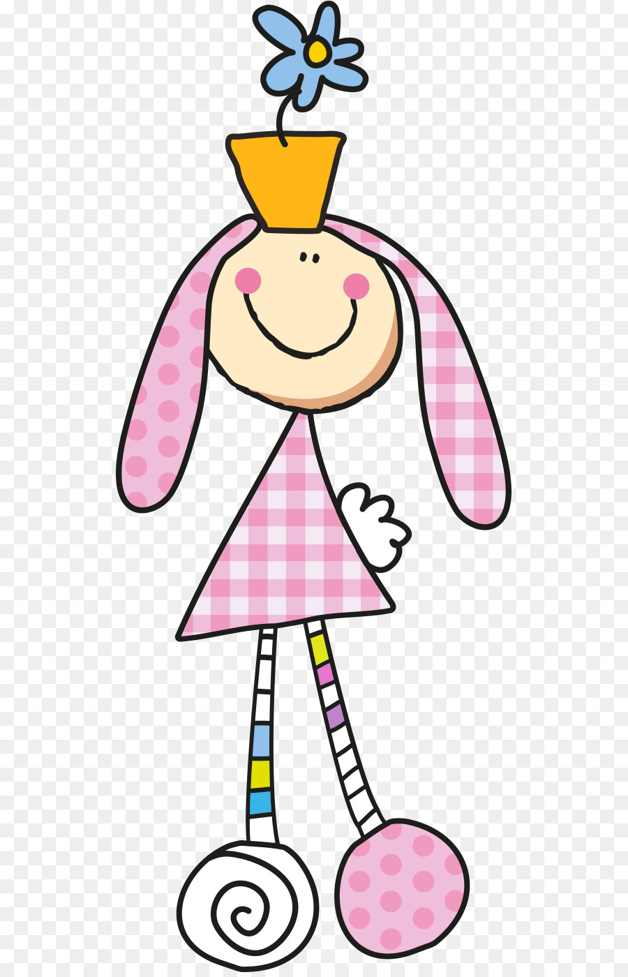 Lindo Personaje De Garabato，Vestido Rosa PNG