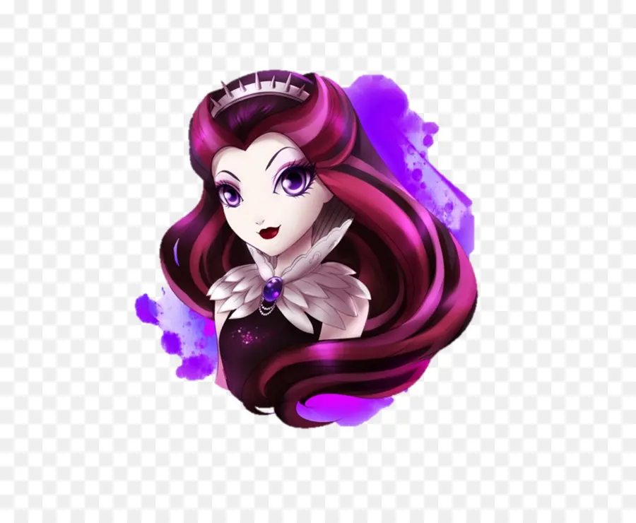 Niña De Dibujos Animados，Pelo Morado PNG