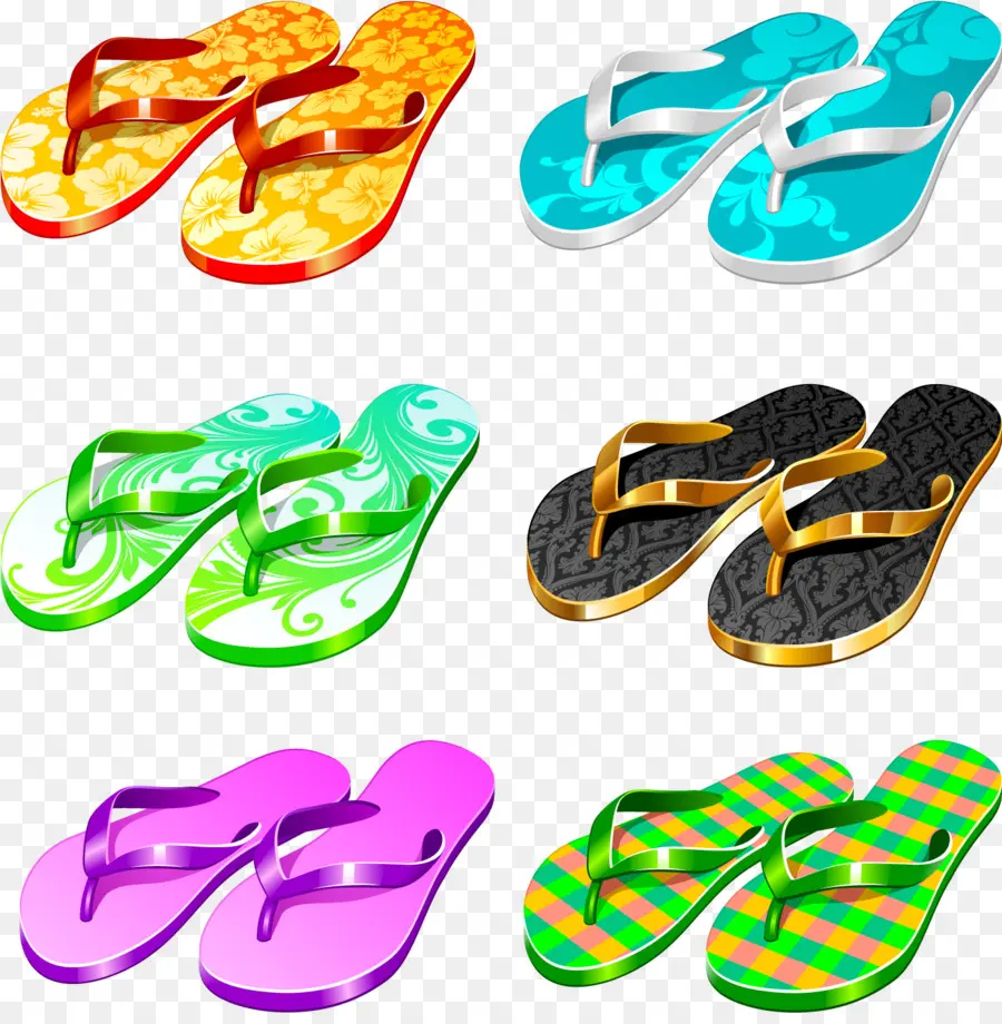 Chanclas Coloridas，Sandalias PNG