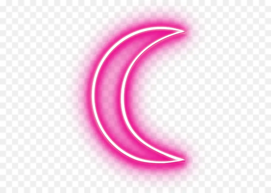 Luna Creciente Rosa，Neón PNG