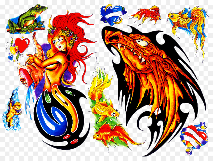 Tatuajes Coloridos，Sirena PNG