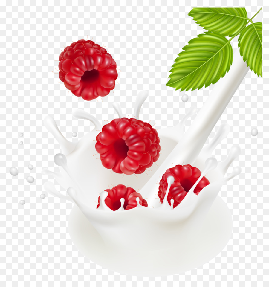 Frambuesas En Leche，Fruta PNG