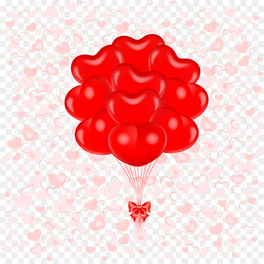 Globos De Corazon，Rojo PNG