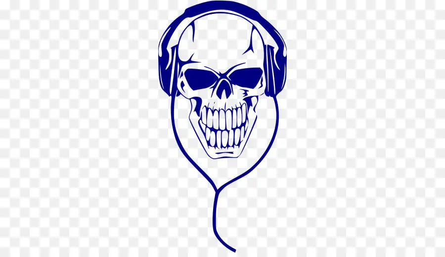 Calavera Con Auriculares，Cráneo PNG