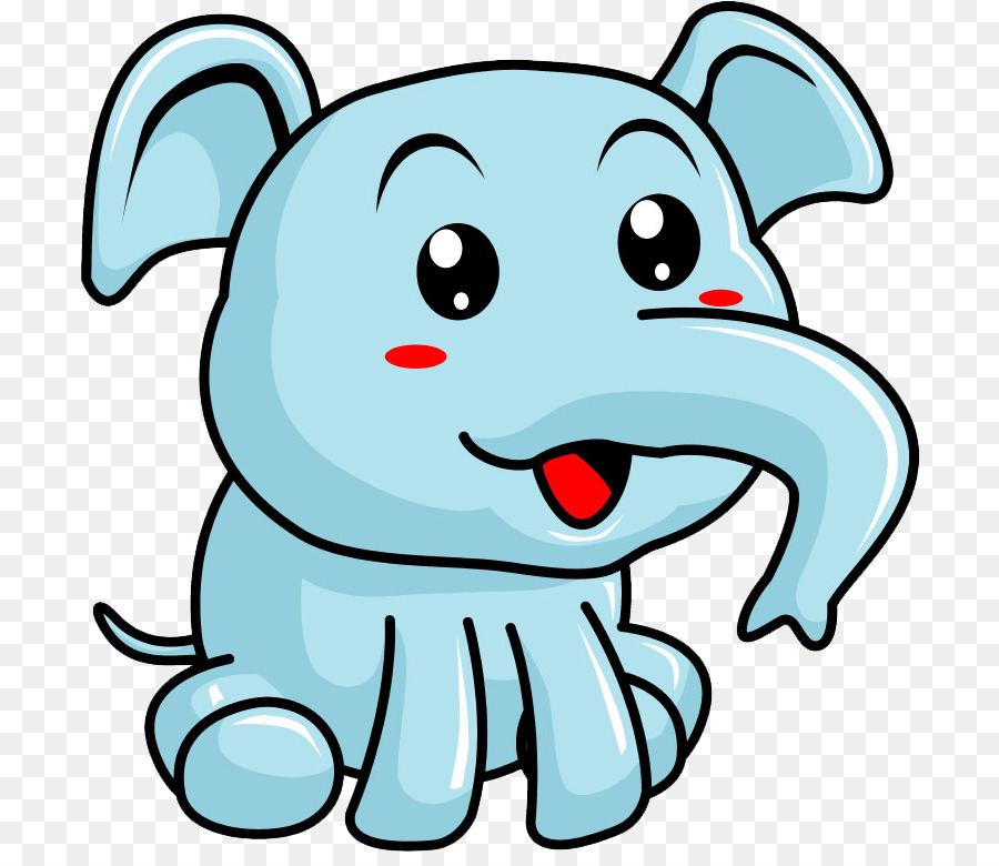 Elefante，Azul PNG