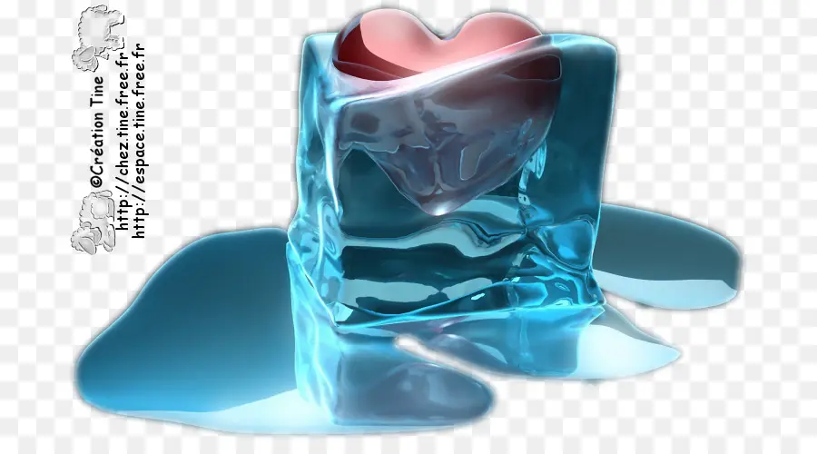 Corazón En Cubo De Hielo，Fusión PNG