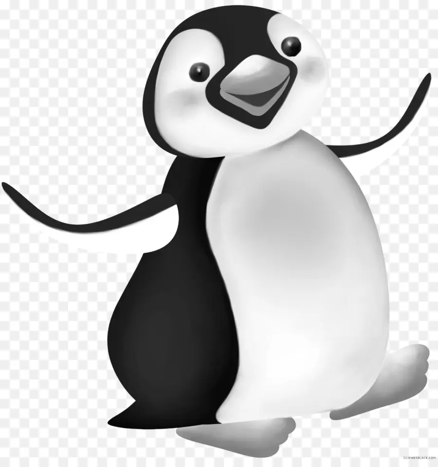 Pingüino，En Blanco Y Negro PNG