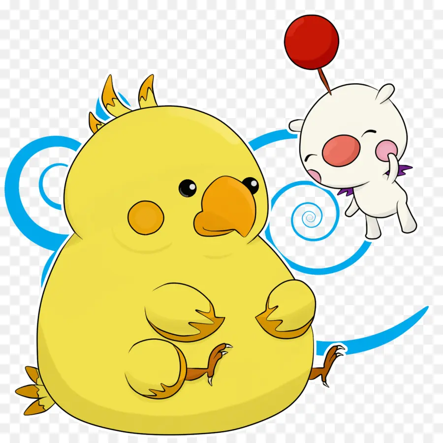 Chocobo Y Moogle，Pájaro Amarillo PNG