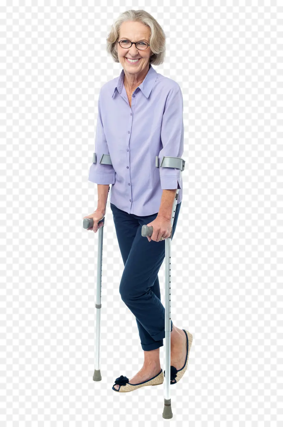 Mujer Con Muletas，Anciano PNG