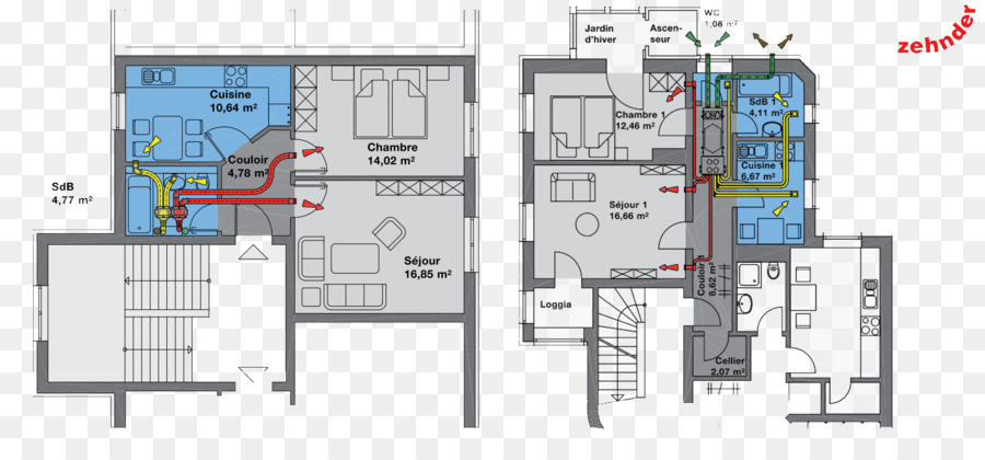 Kontrollierte Wohnraumlüftung，Ventilación PNG