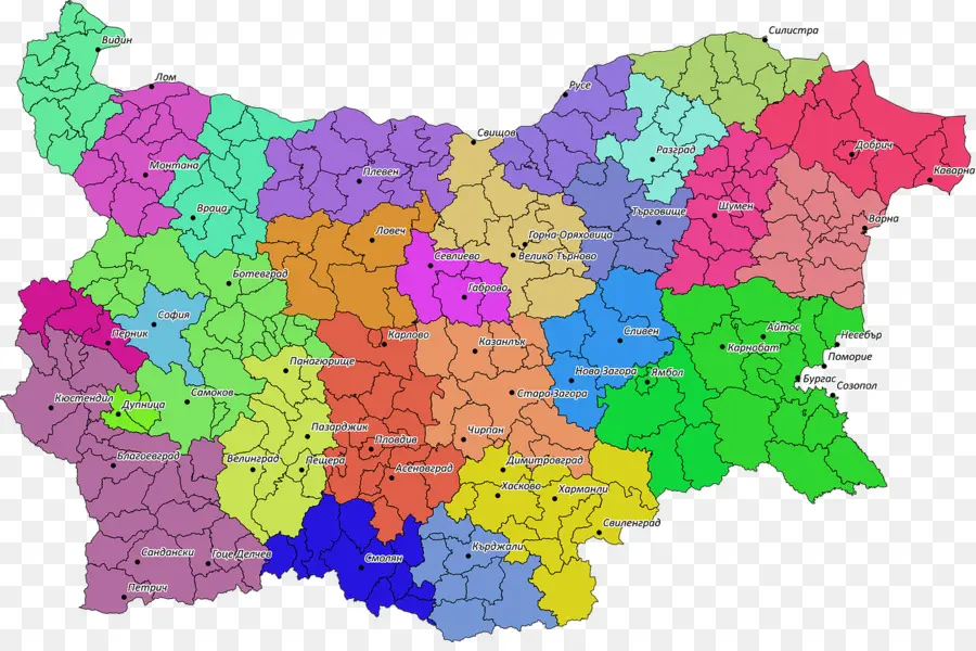 Provincias De Bulgaria，Mapa PNG