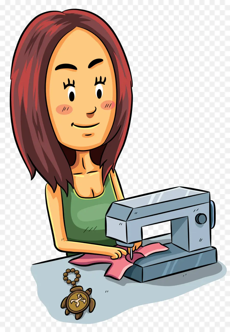 Mujer Cosiendo，Máquina De Coser PNG